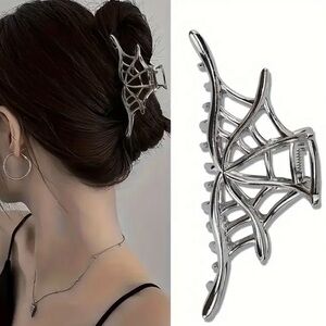 SEXY SPIDERWEB | Large Claw Hair Clip | Gunmetal Gray (Brand New!) ✨